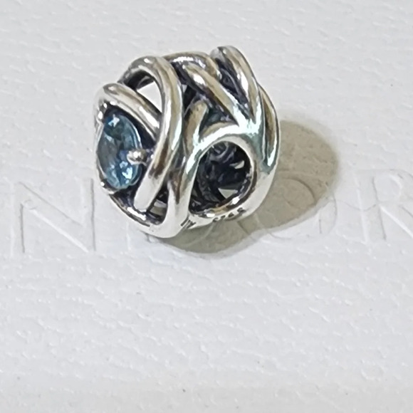Pandora March Sea Aqua Blue Eternity Circle Charm - Picture 6 of 11